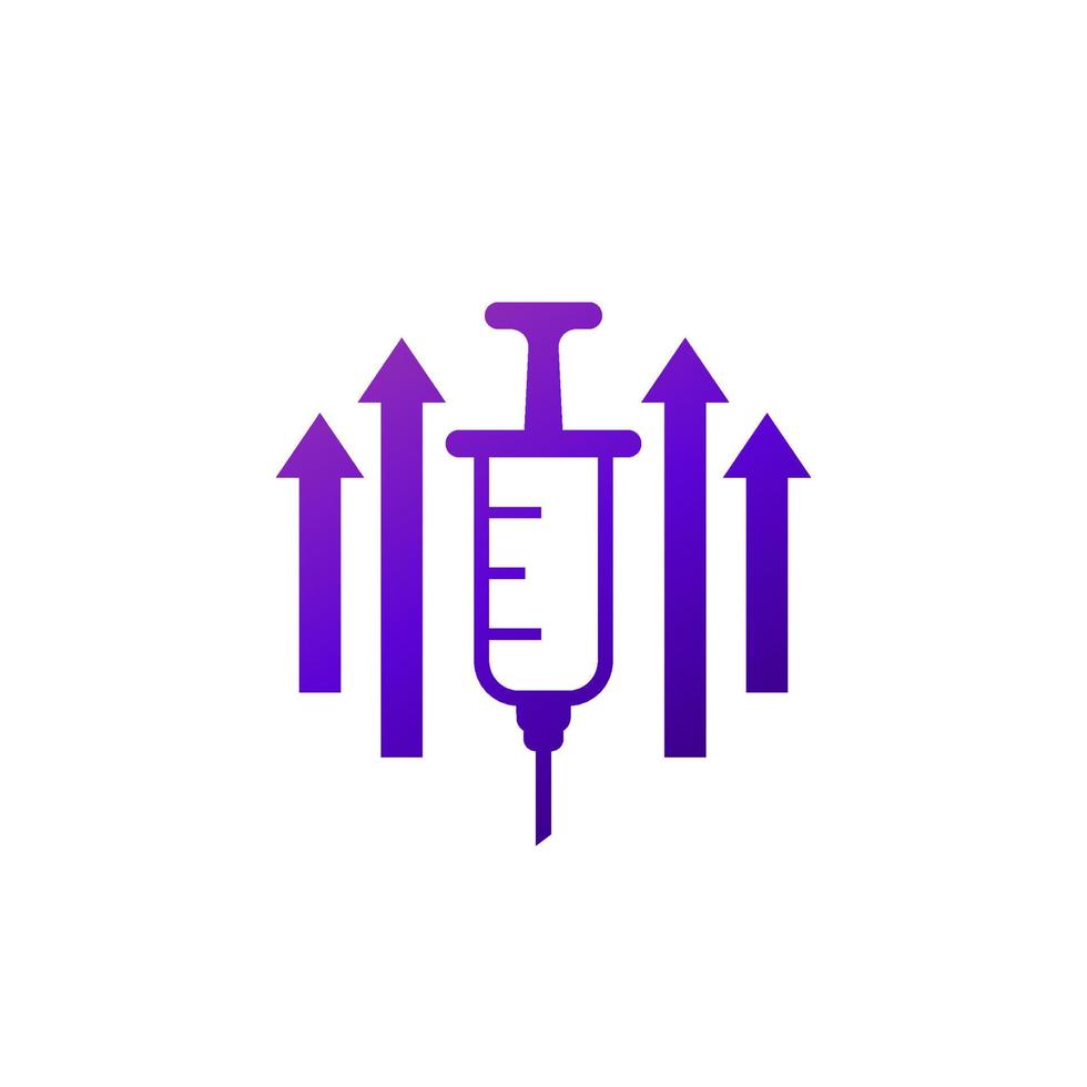 vaccine booster dose icon on white vector