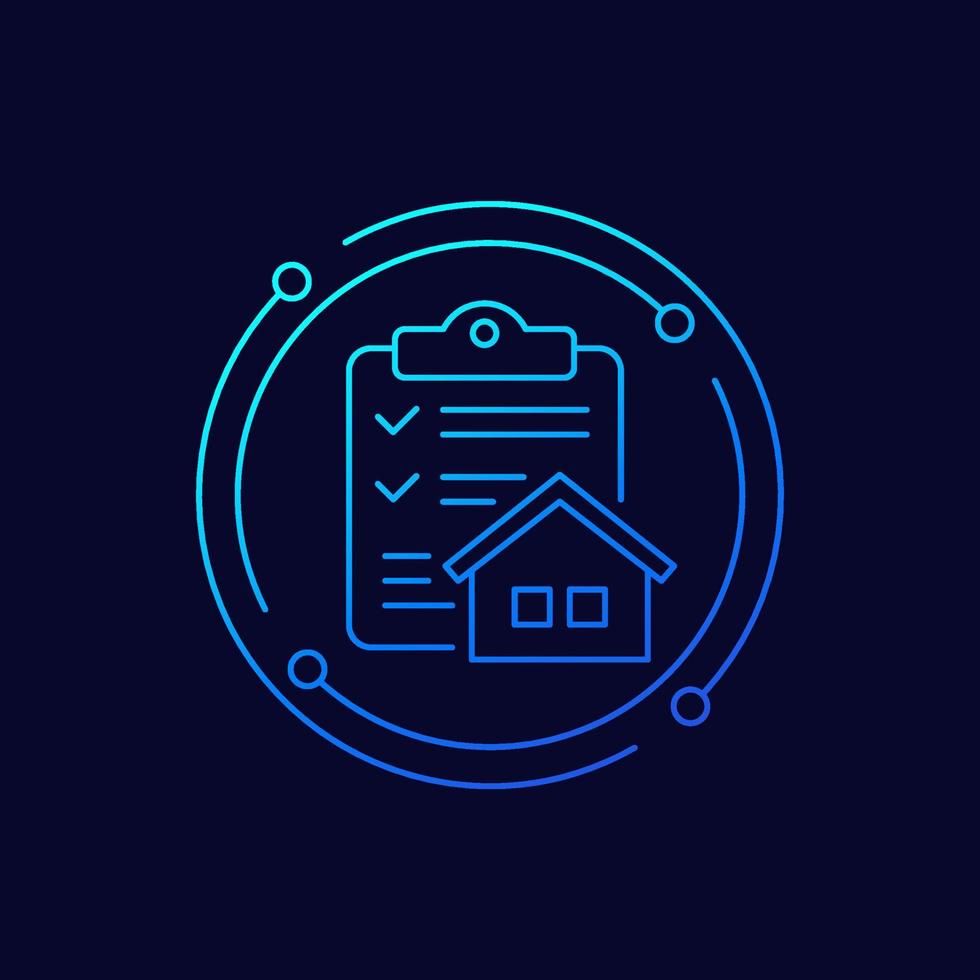Building permit icon, linear design vector