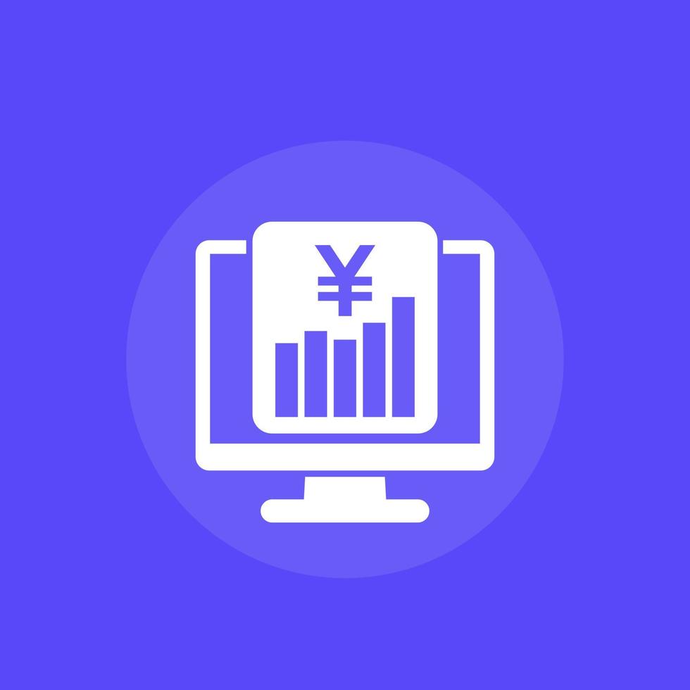 EPS, Earnings per share icon with yuan, vector