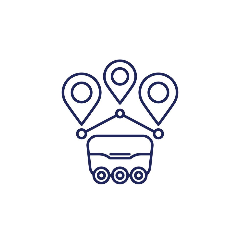 delivery robot icon, line vector