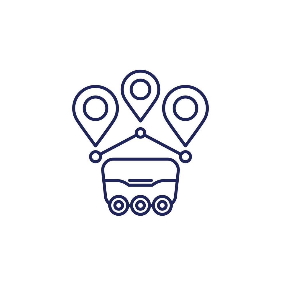 delivery robot icon, line vector