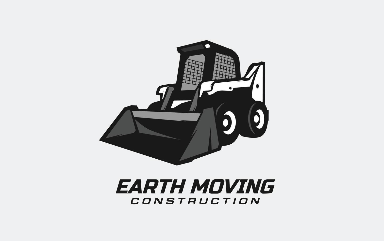Excavator loader logo template vector. Heavy equipment logo vector for construction company. Creative excavator illustration for logo template.