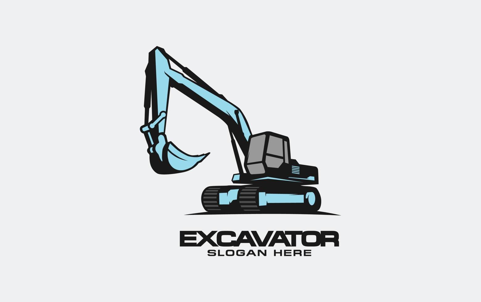 Excavator logo template vector. Heavy equipment logo vector for construction company. Creative excavator illustration for logo template.