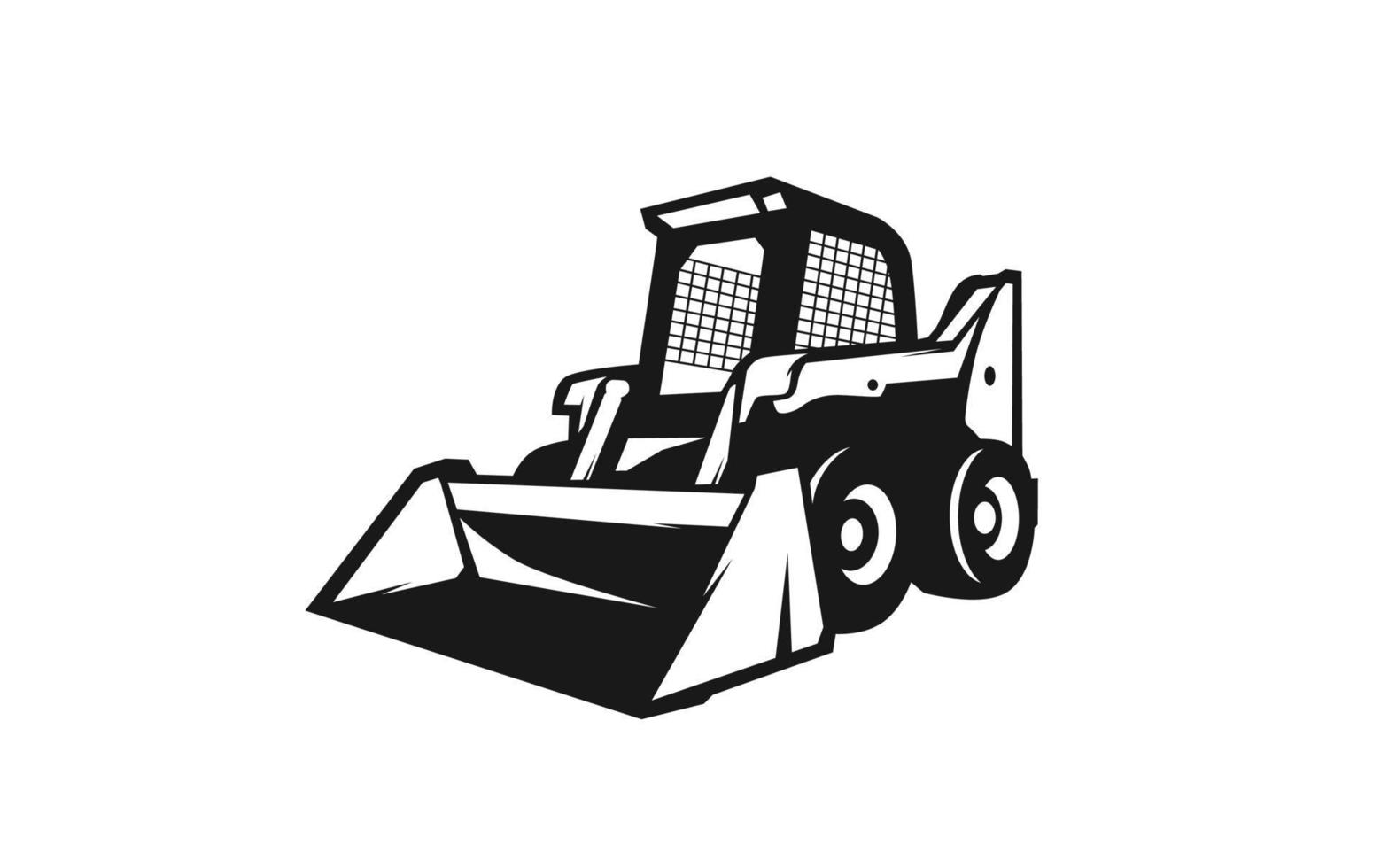 Excavator loader logo template vector. Heavy equipment logo vector for construction company. Creative excavator illustration for logo template.