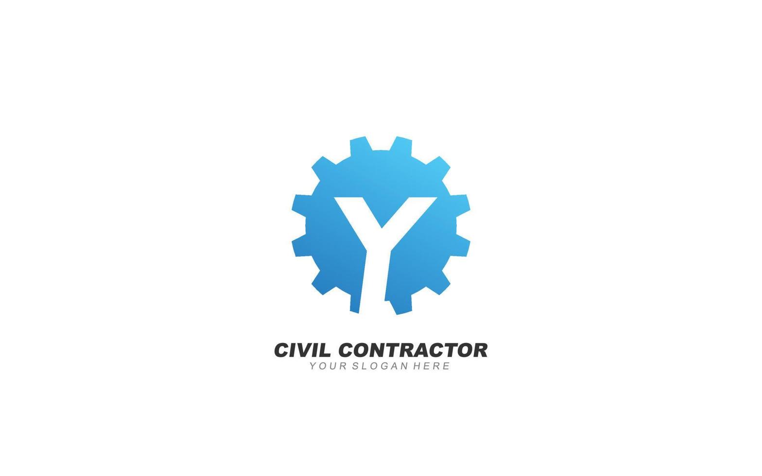 Y Engineering logo design inspiration. Vector letter template design for brand.