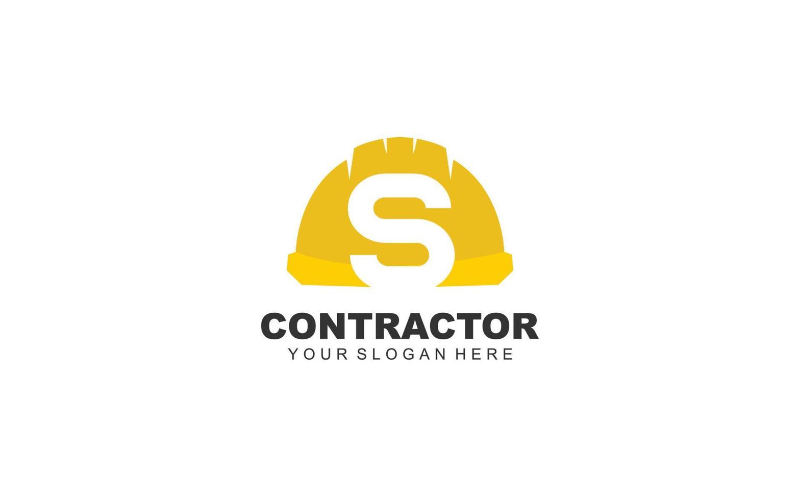 S  CONSTRUCTION logo design inspiration. Vector letter template design for brand.