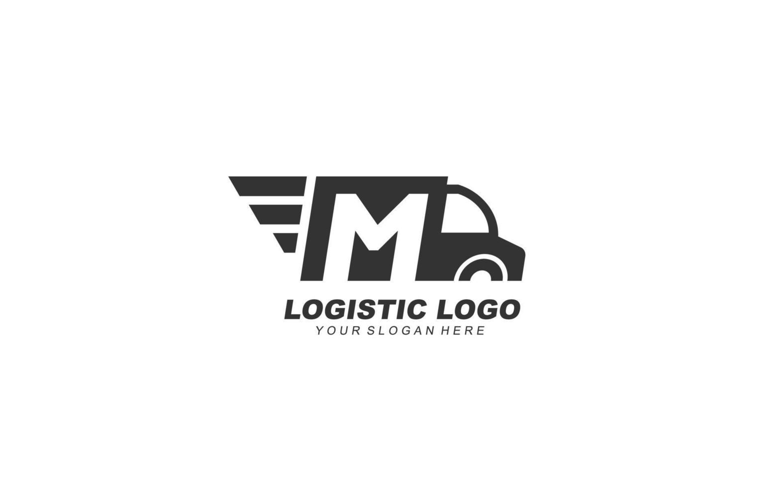 M delivery logo design inspiration. Vector letter template design for brand.