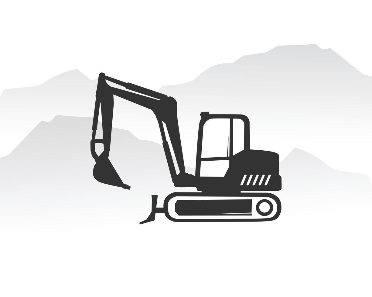 Excavator logo template vector. Heavy equipment logo vector for construction company. Creative excavator illustration for logo template.