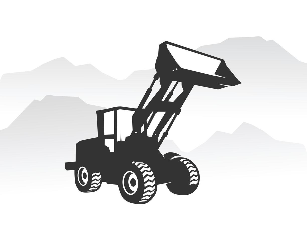 Excavator loader logo template vector. Heavy equipment logo vector for construction company. Creative excavator illustration for logo template.