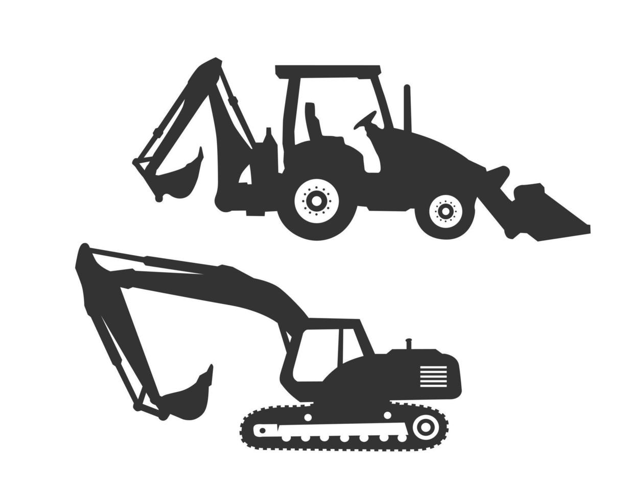 Excavator logo template vector. Heavy equipment logo vector for construction company. Creative excavator illustration for logo template.