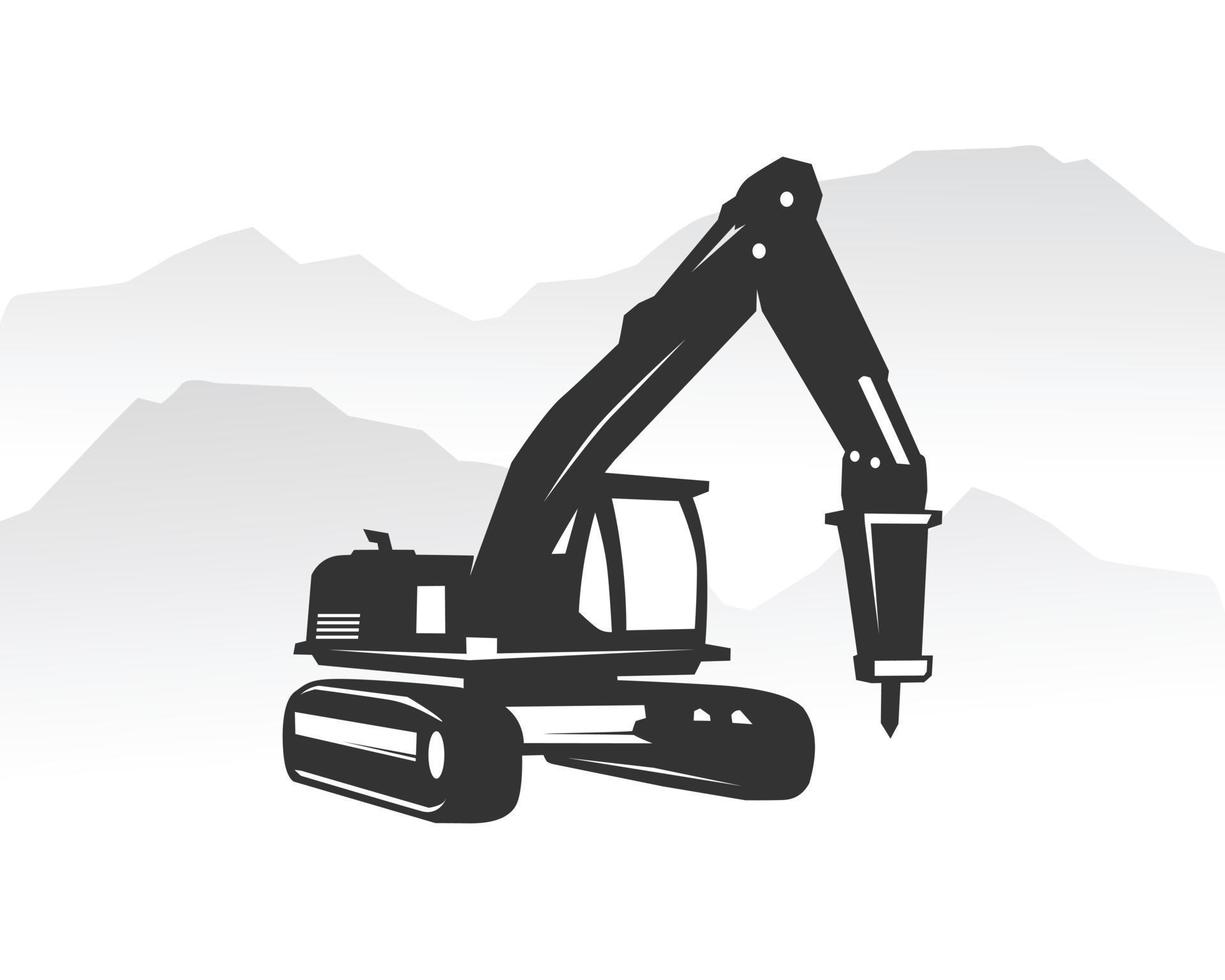 Excavator logo template vector. Heavy equipment logo vector for construction company. Creative excavator illustration for logo template.