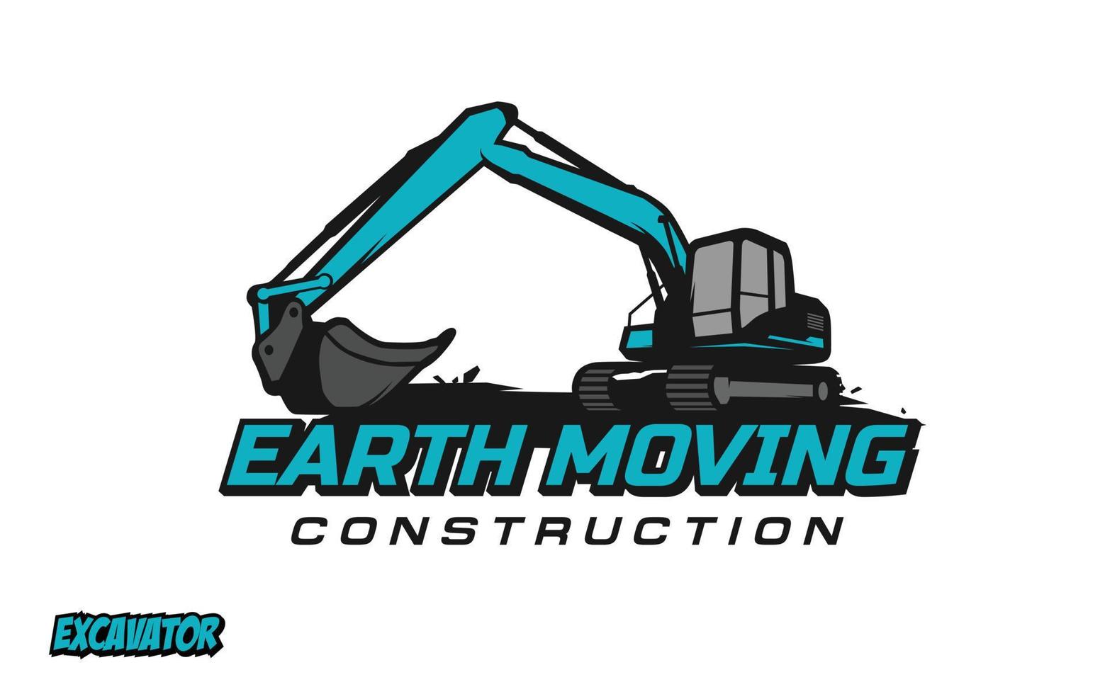 Excavator logo template vector. Heavy equipment logo vector for construction company. Creative excavator illustration for logo template.