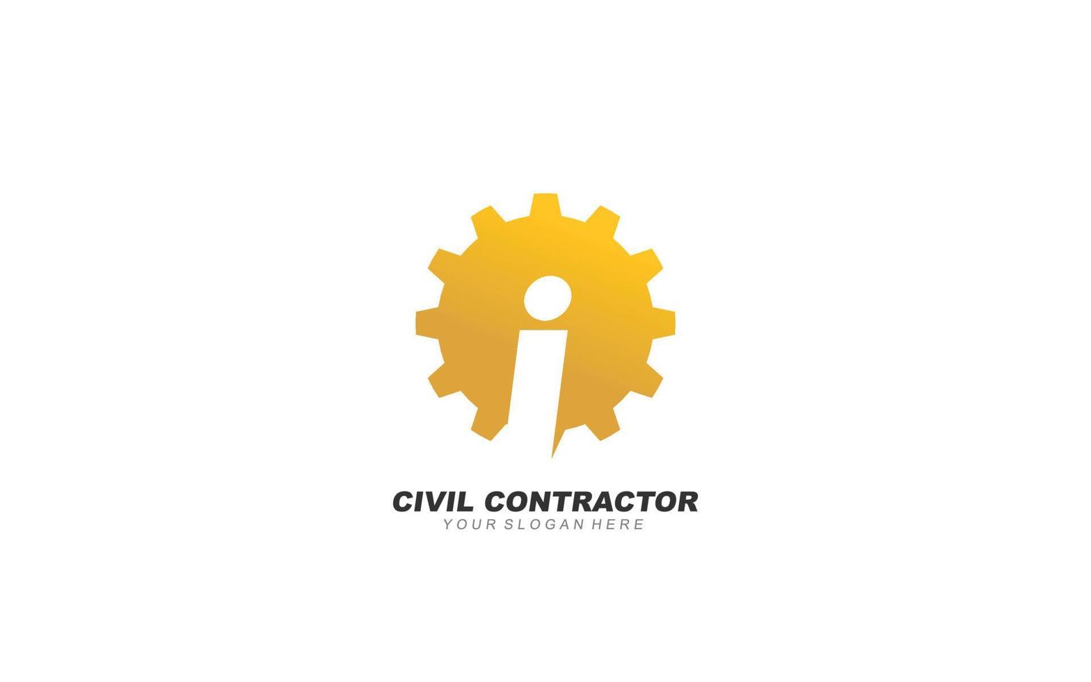 I Engineering logo design inspiration. Vector letter template design for brand.