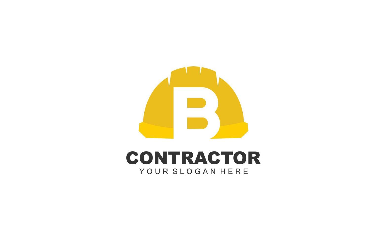 B CONSTRUCTION logo design inspiration. Vector letter template design for brand.