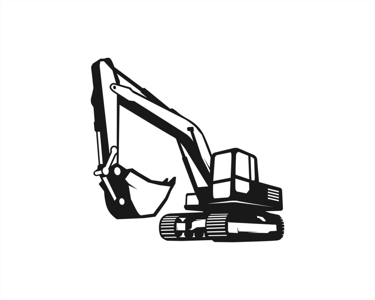 Excavator logo template vector. Heavy equipment logo vector for construction company. Creative excavator illustration for logo template.