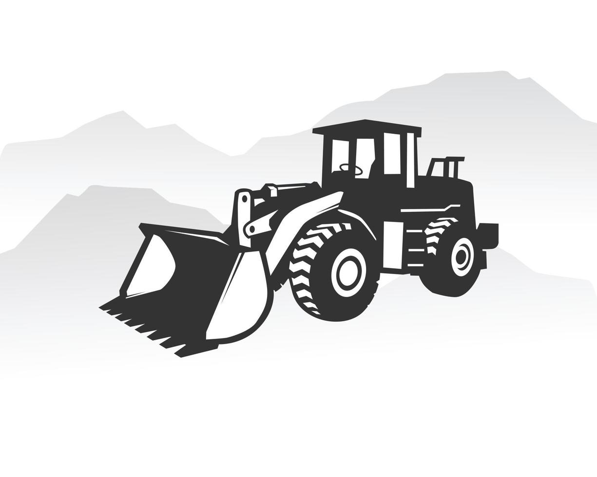 Excavator loader logo template vector. Heavy equipment logo vector for construction company. Creative excavator illustration for logo template.