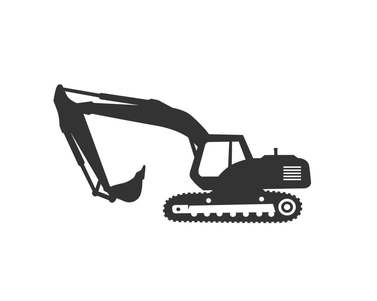 Excavator logo template vector. Heavy equipment logo vector for construction company. Creative excavator illustration for logo template.