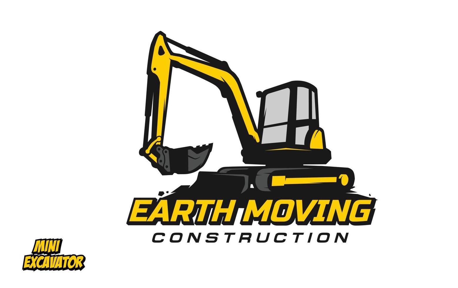 Excavator logo template vector. Heavy equipment logo vector for construction company. Creative excavator illustration for logo template.