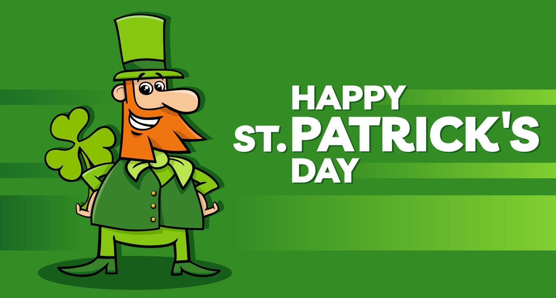 Saint Patrick Day design with Leprechaun with clover vector