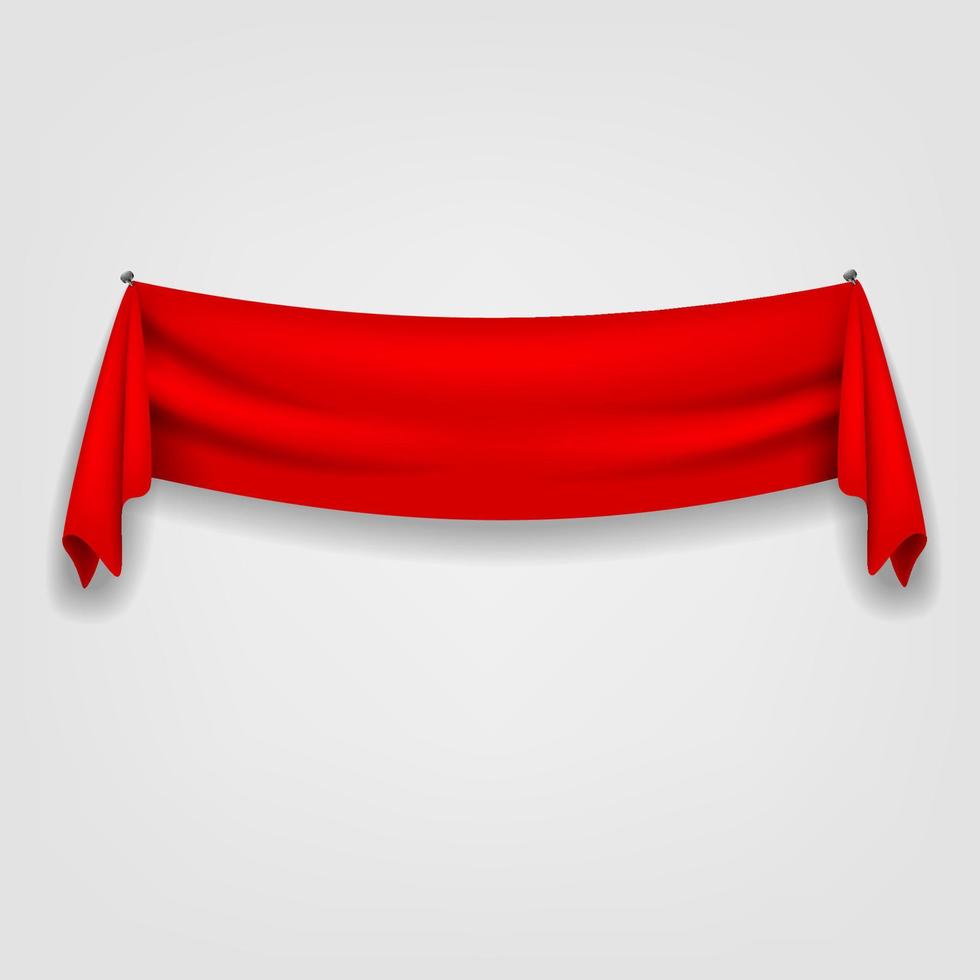 rojo cinta colgando en clavos, vector ilustración