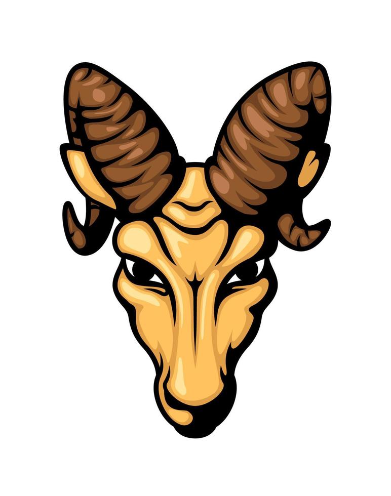 Angry ram head mascot, Vector illustration