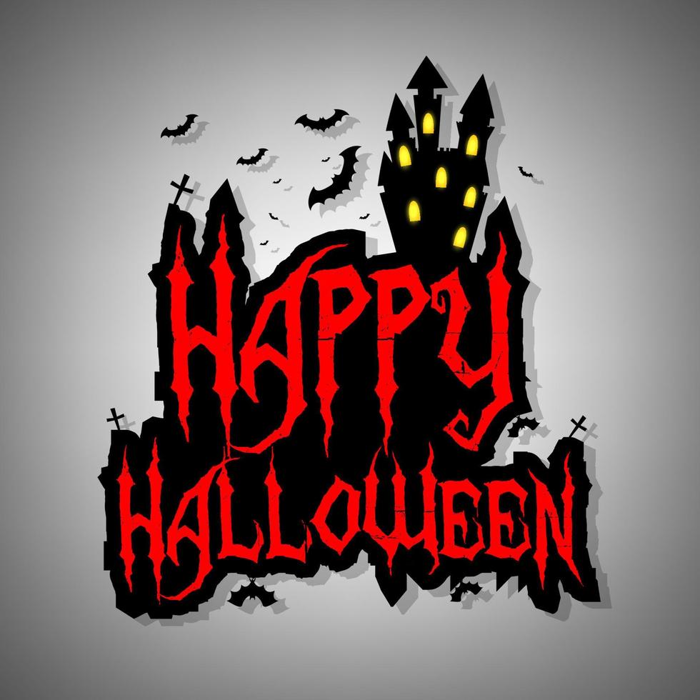 Happy Halloween Greeting card, Vector Illustration