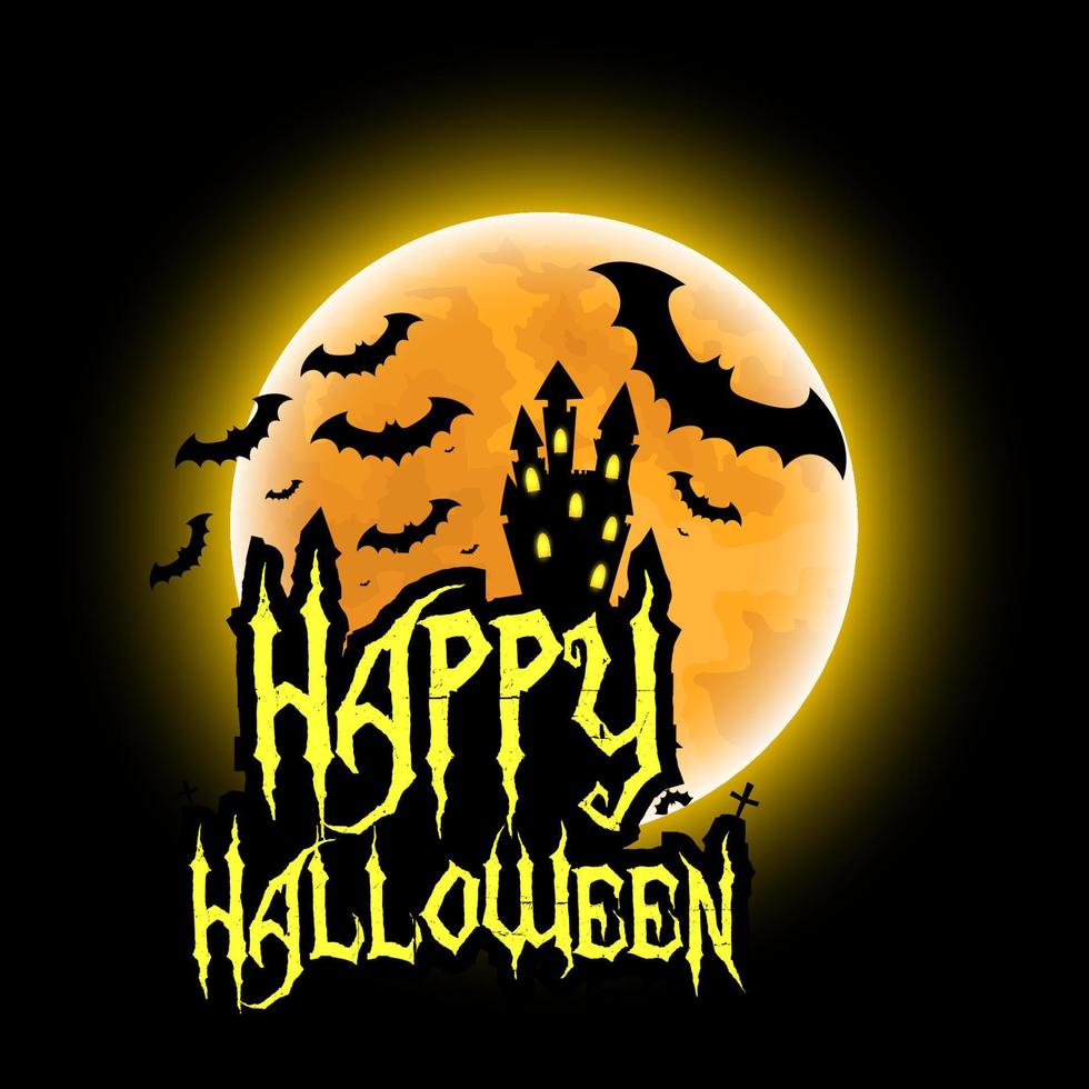 Happy Halloween Greeting Card, Vector Illustration