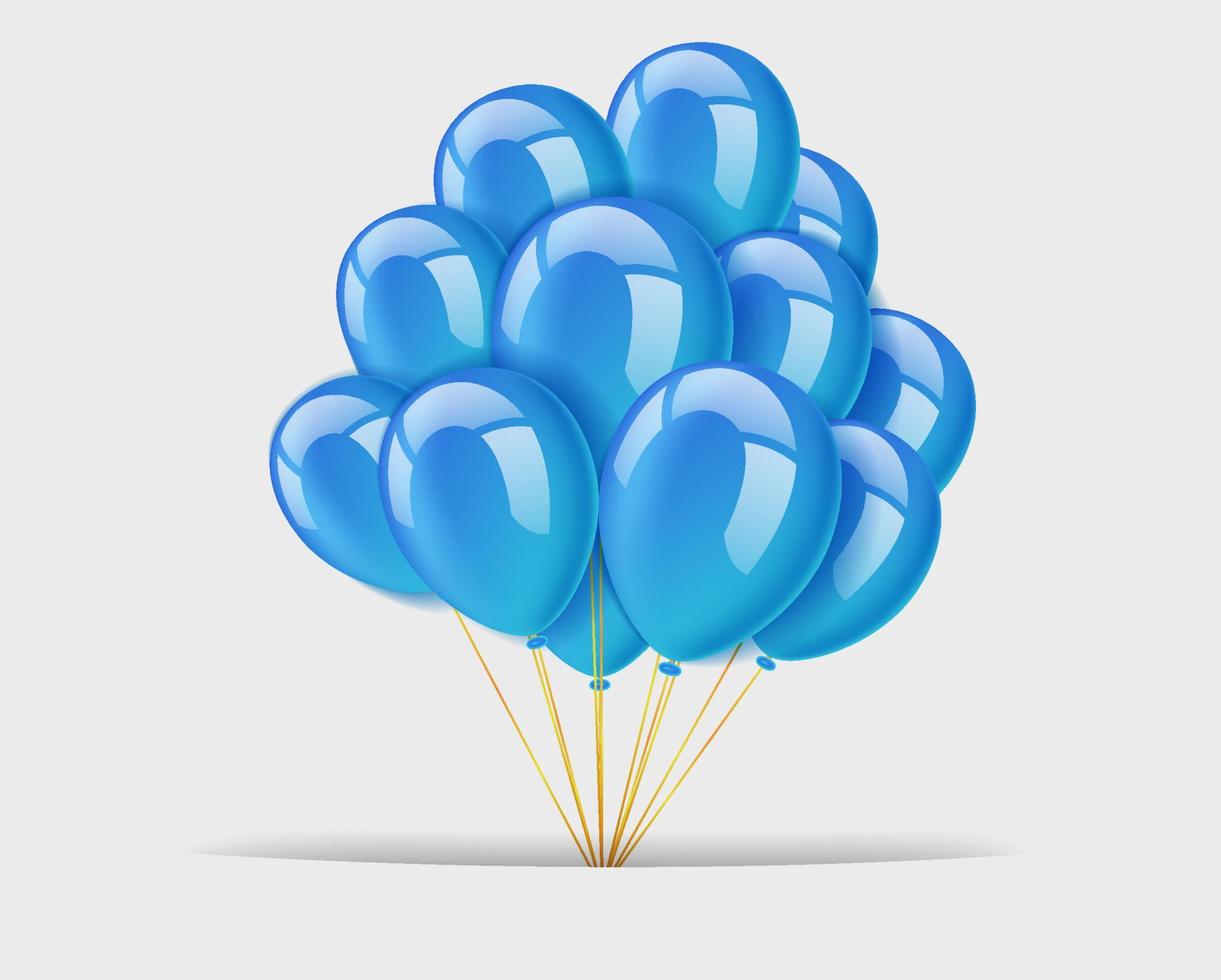 Balloons Greeting Card, Happy Birthday Banner, Vector Illustration