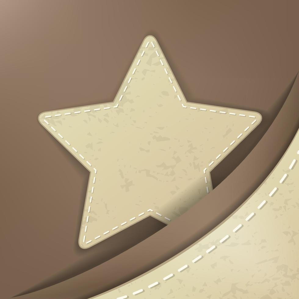 Star Shape Stitched Object, Vector Illustration