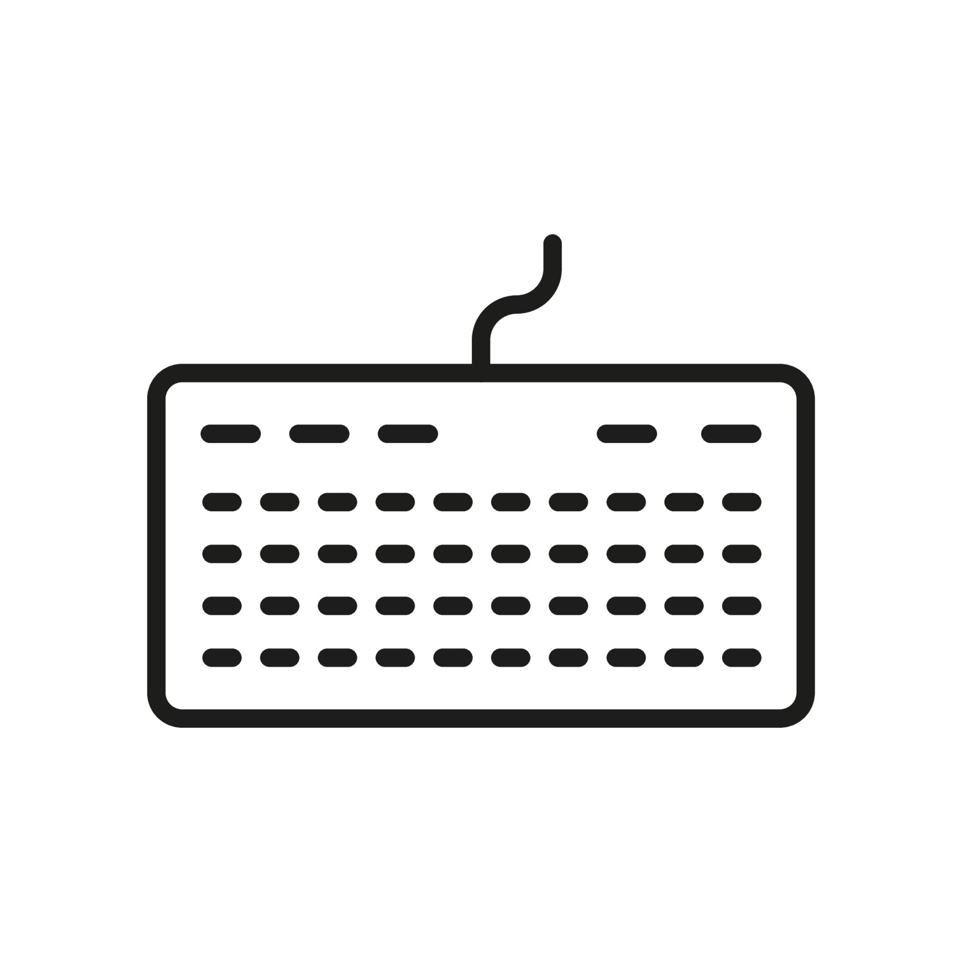 teclado para computadora línea icono. ordenador personal periférico equipo lineal pictograma