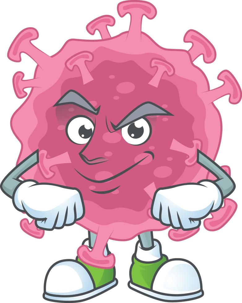 A cartoon character of corona virus parasite vector