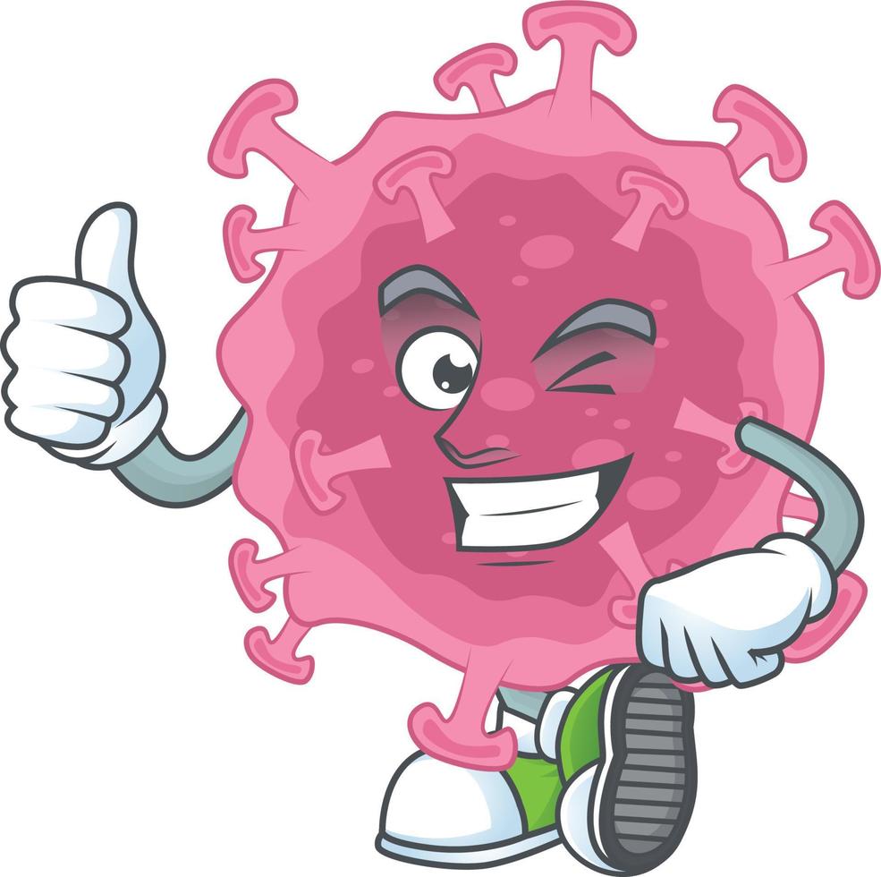 A cartoon character of corona virus parasite vector