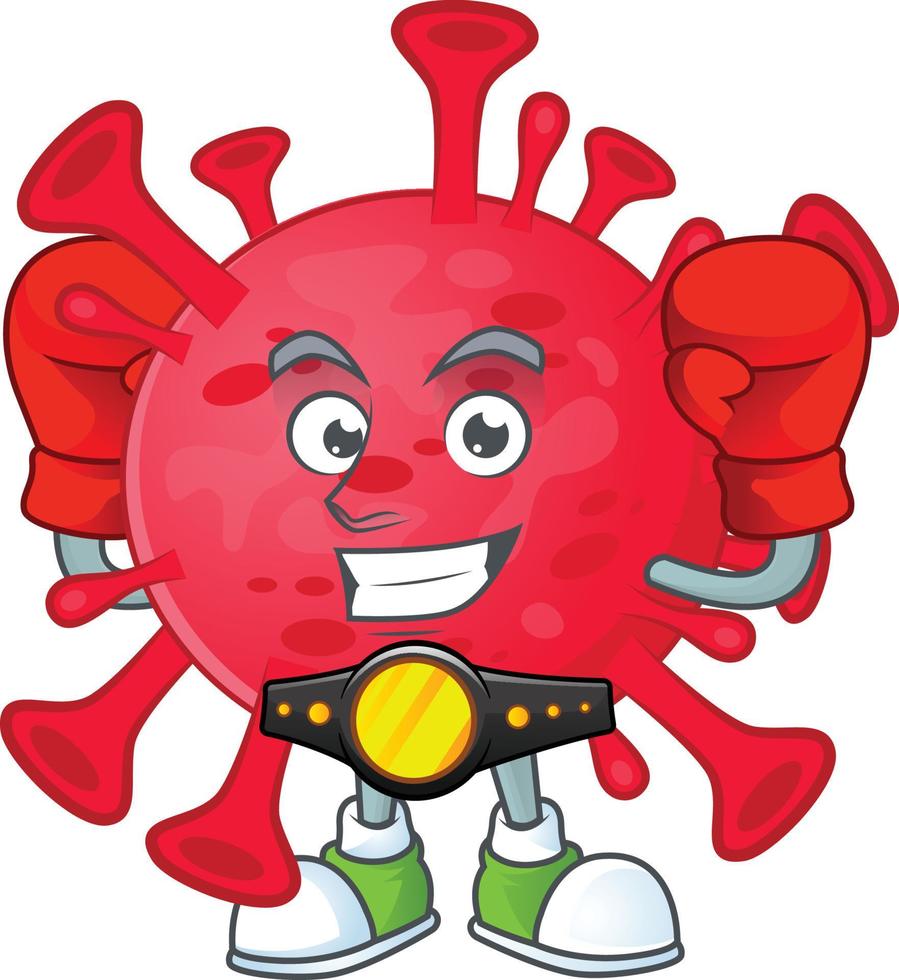 A cartoon character of coronavirus amoeba vector