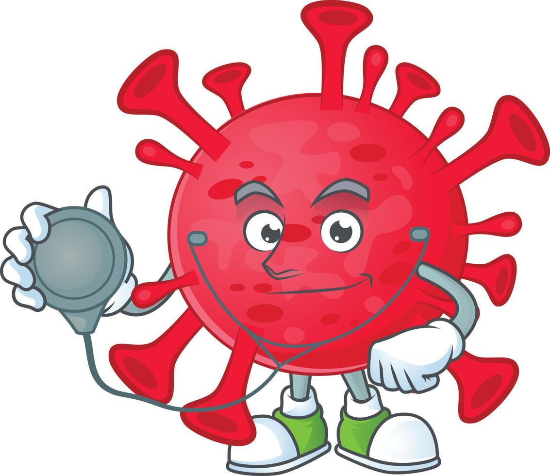 A cartoon character of coronavirus amoeba vector