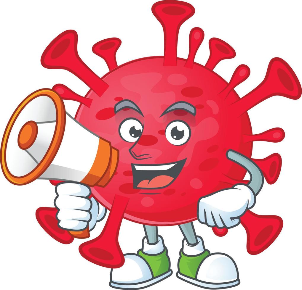 A cartoon character of coronavirus amoeba vector