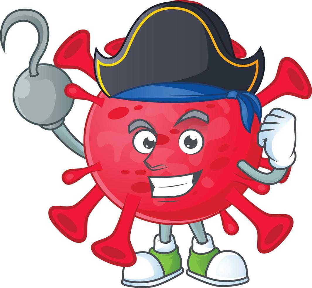 A cartoon character of coronavirus amoeba vector