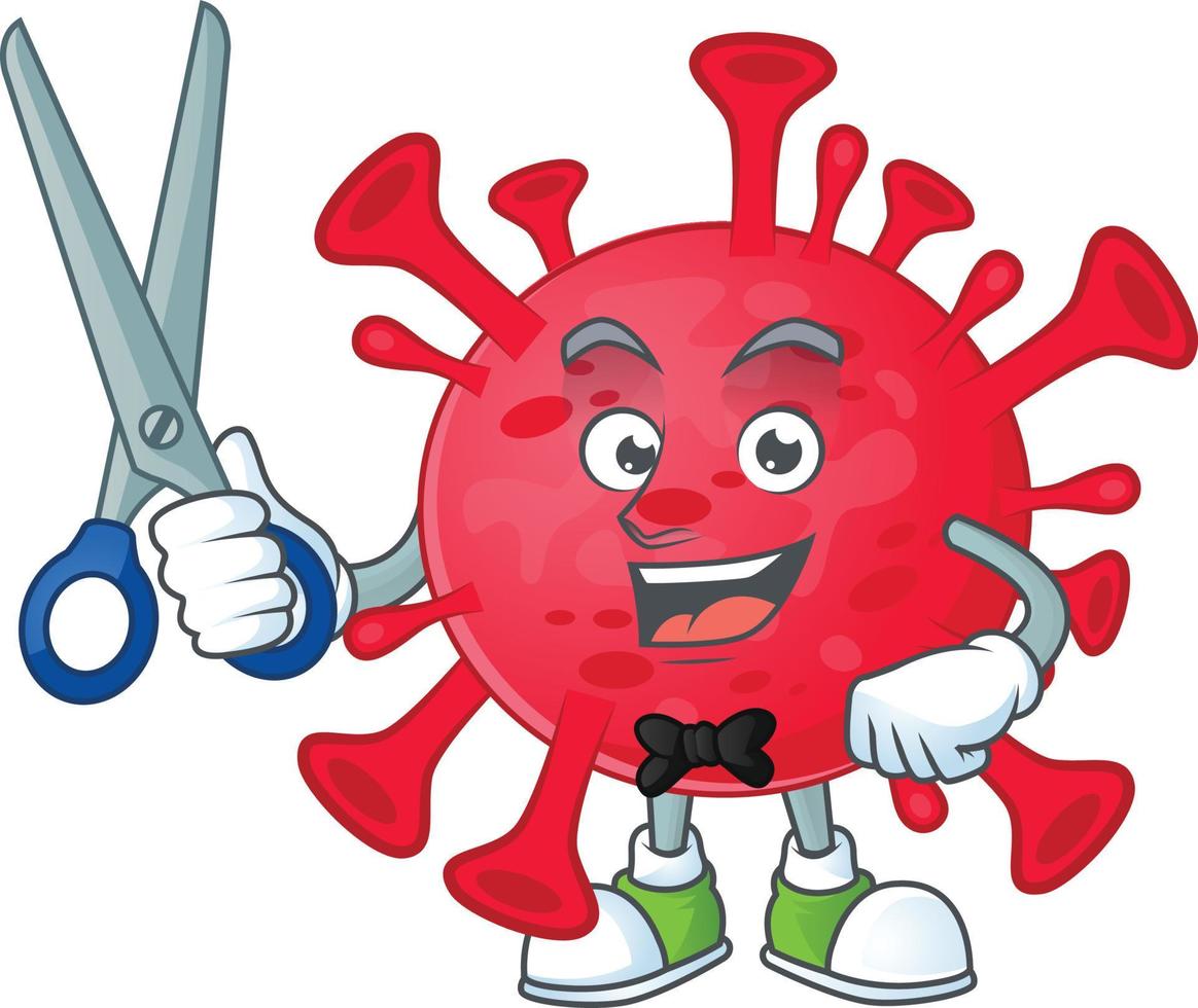 A cartoon character of coronavirus amoeba vector