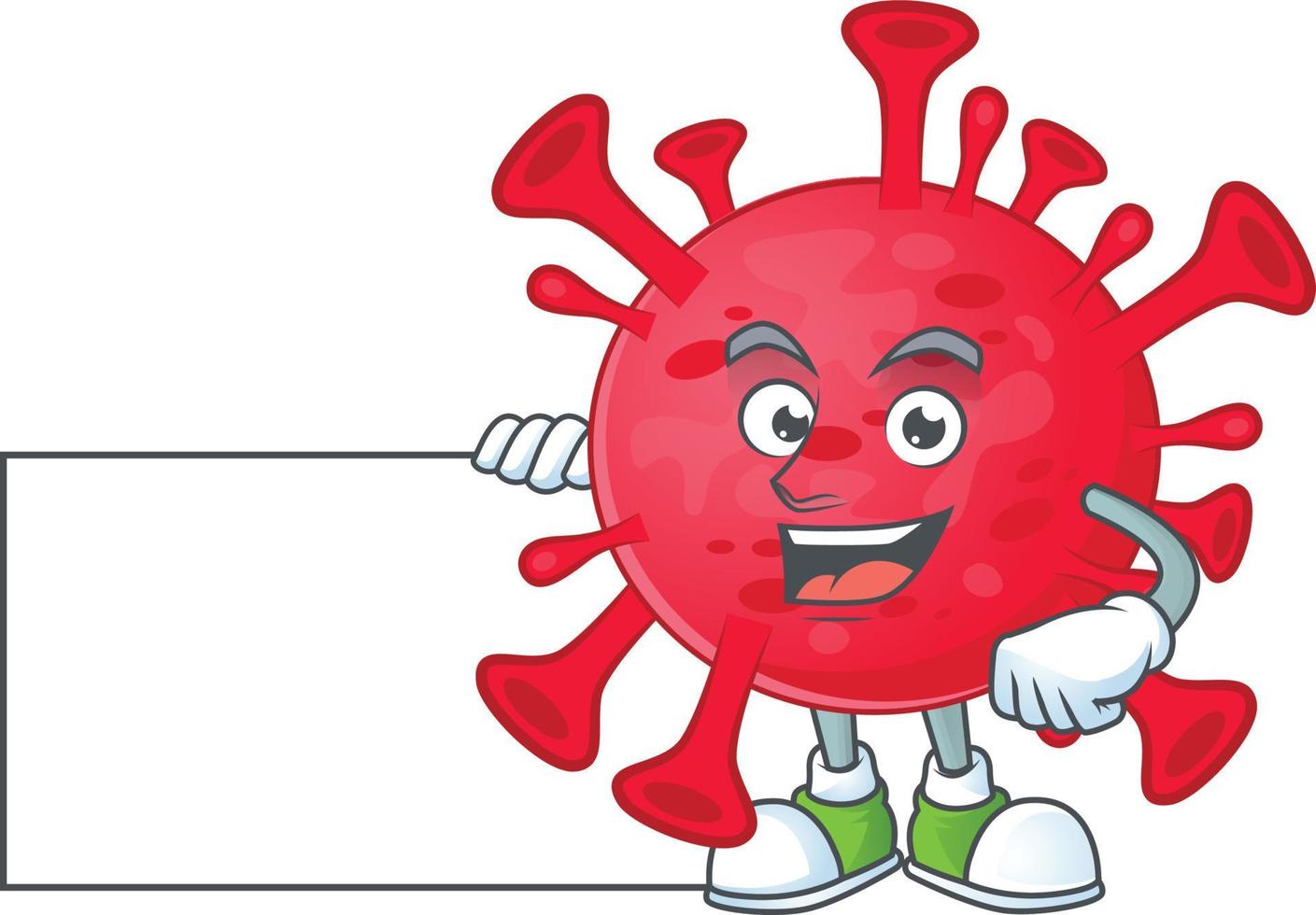 A cartoon character of coronavirus amoeba vector