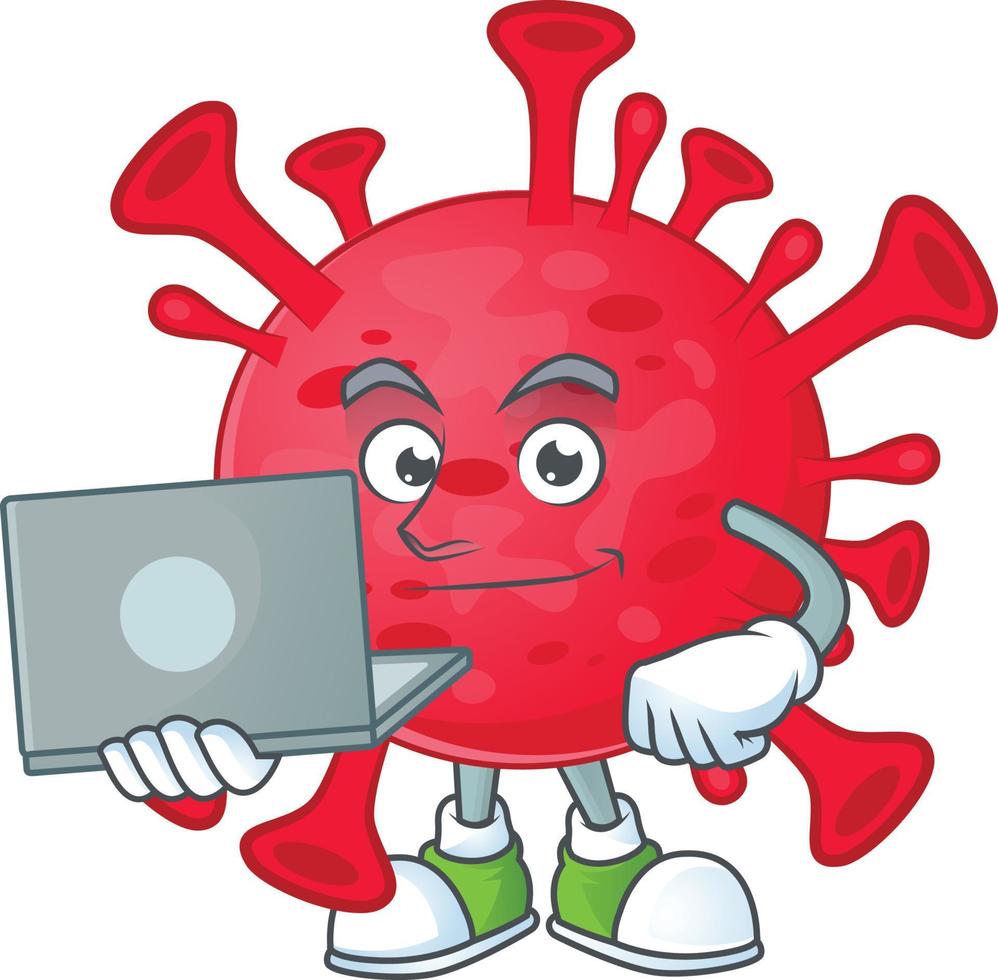 A cartoon character of coronavirus amoeba vector