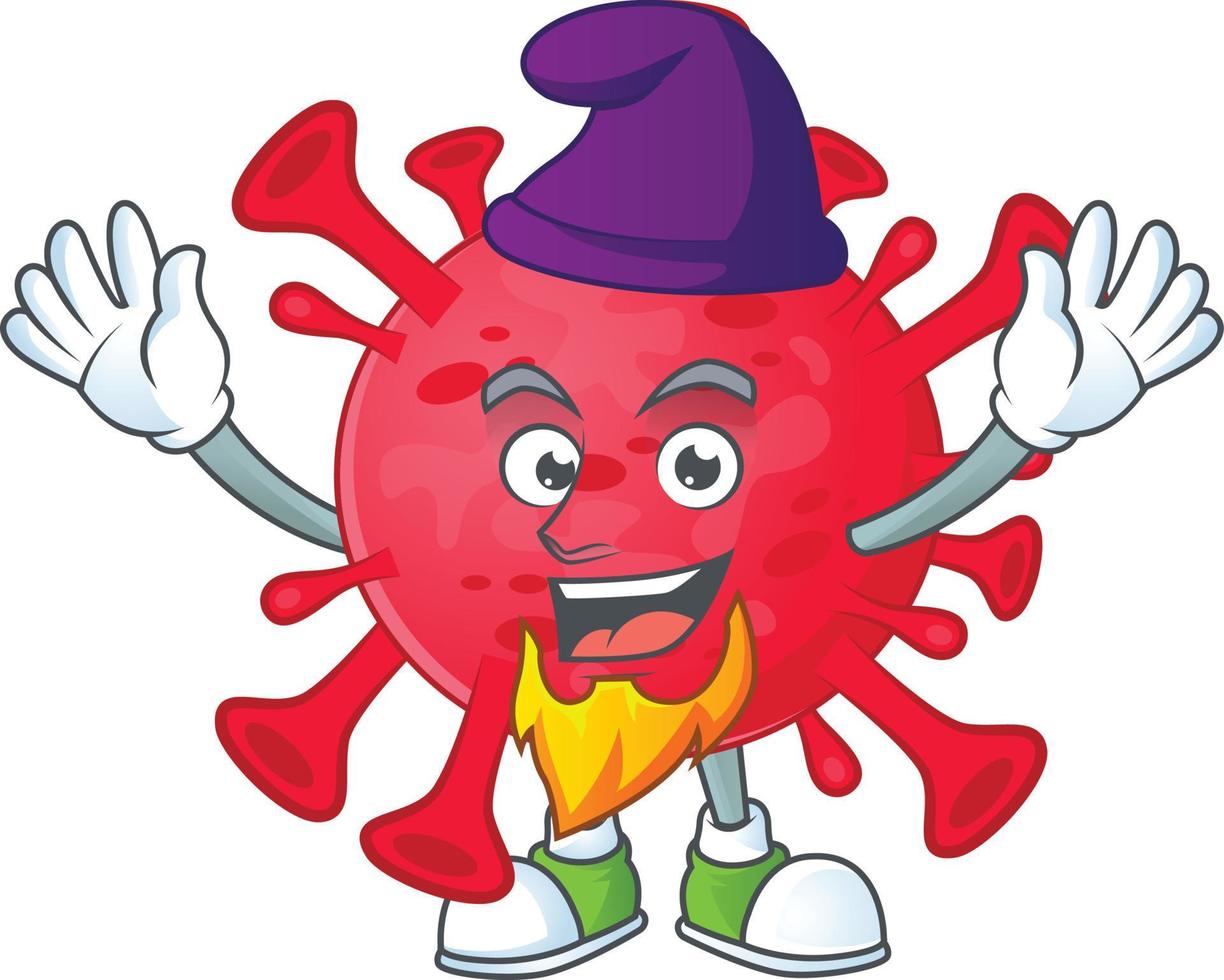 A cartoon character of coronavirus amoeba vector