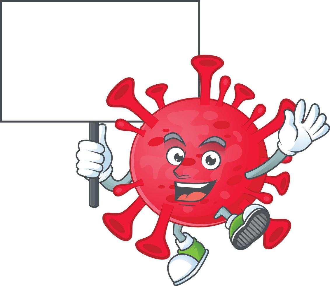 A cartoon character of coronavirus amoeba vector