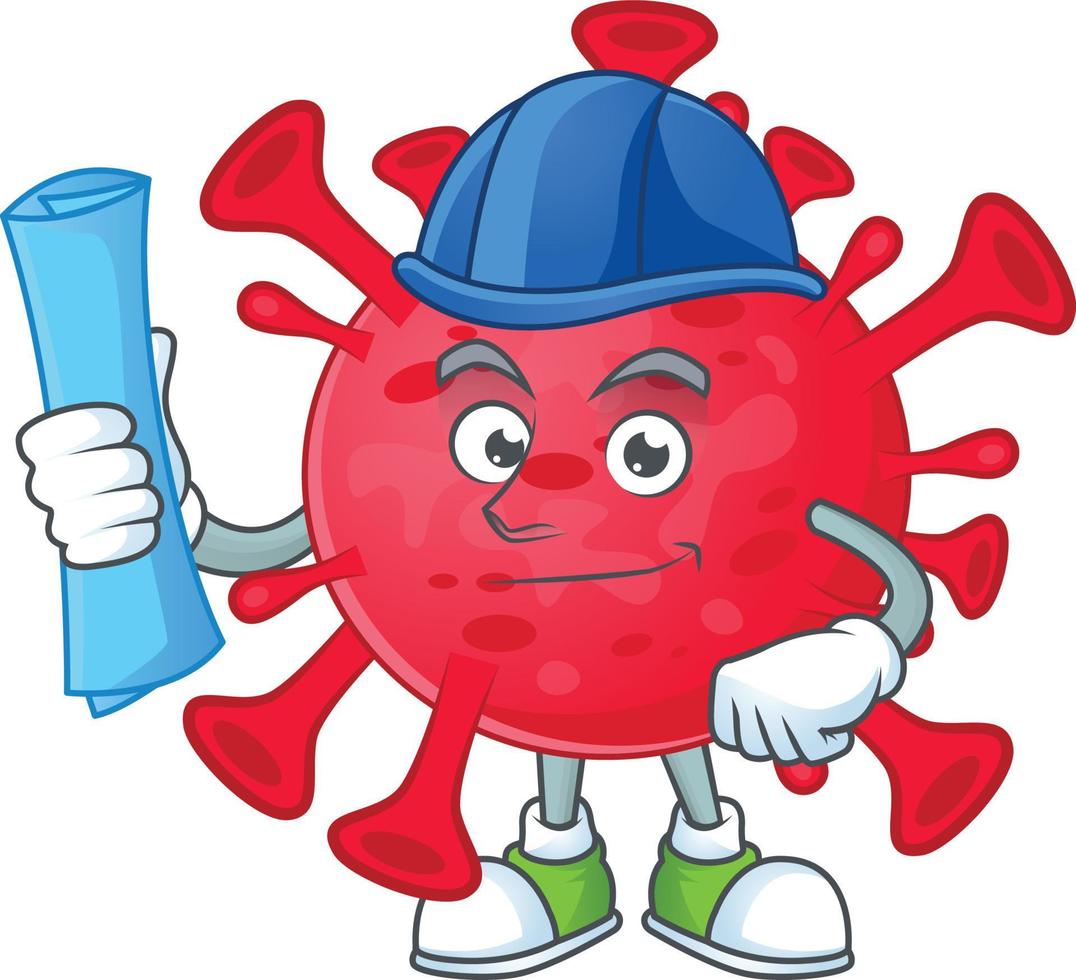 A cartoon character of coronavirus amoeba vector