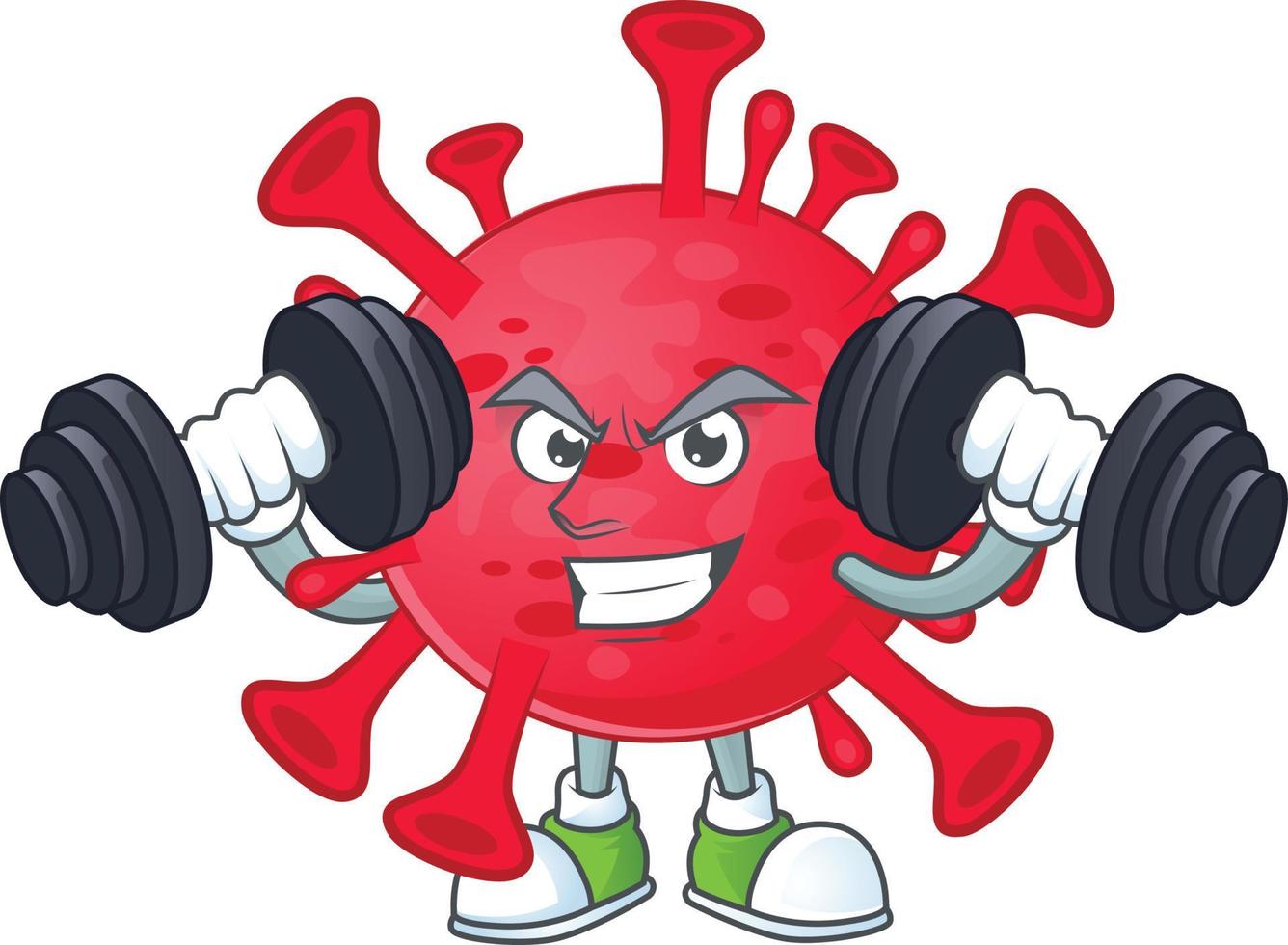 A cartoon character of coronavirus amoeba vector
