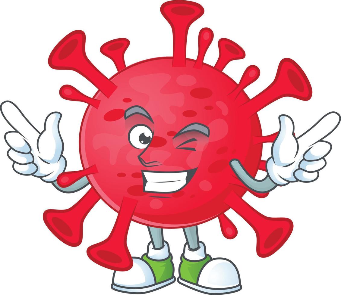 A cartoon character of coronavirus amoeba vector
