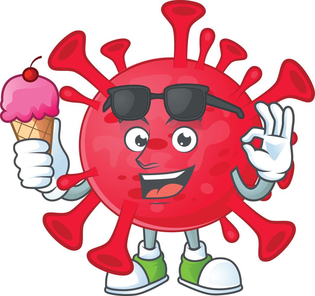A cartoon character of coronavirus amoeba vector