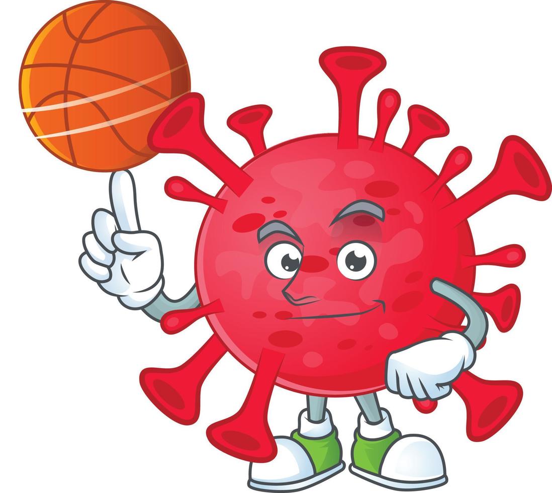 A cartoon character of coronavirus amoeba vector