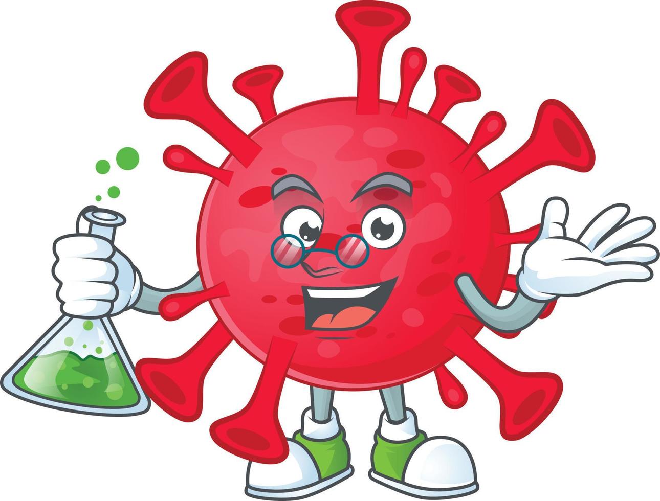 A cartoon character of coronavirus amoeba vector