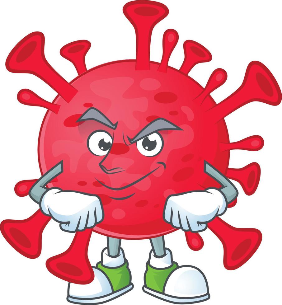 A cartoon character of coronavirus amoeba vector