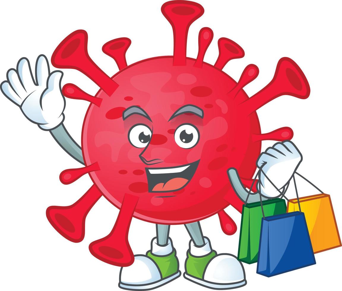 A cartoon character of coronavirus amoeba vector