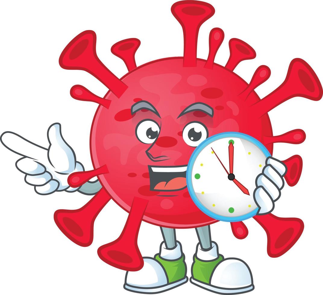 A cartoon character of coronavirus amoeba vector